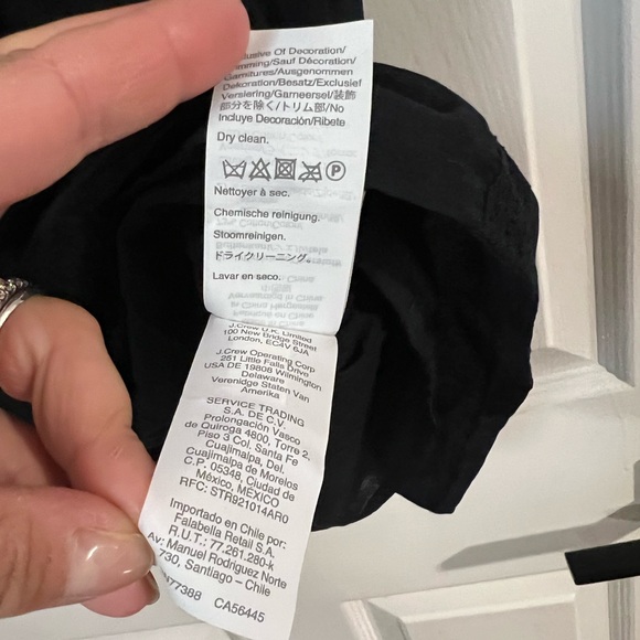 J. Crew Flutter-sleeve top cotton silk voile Black size S lace trim ruffleneck - Picture 8 of 12